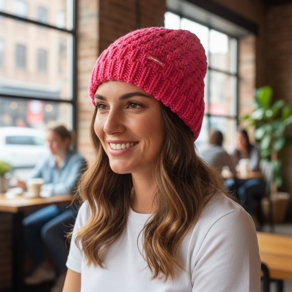 Burton Pinkish Red Knit Beanie - Picture 1 of 3